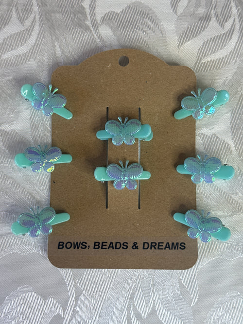 Blue Butterfly Hair Clips