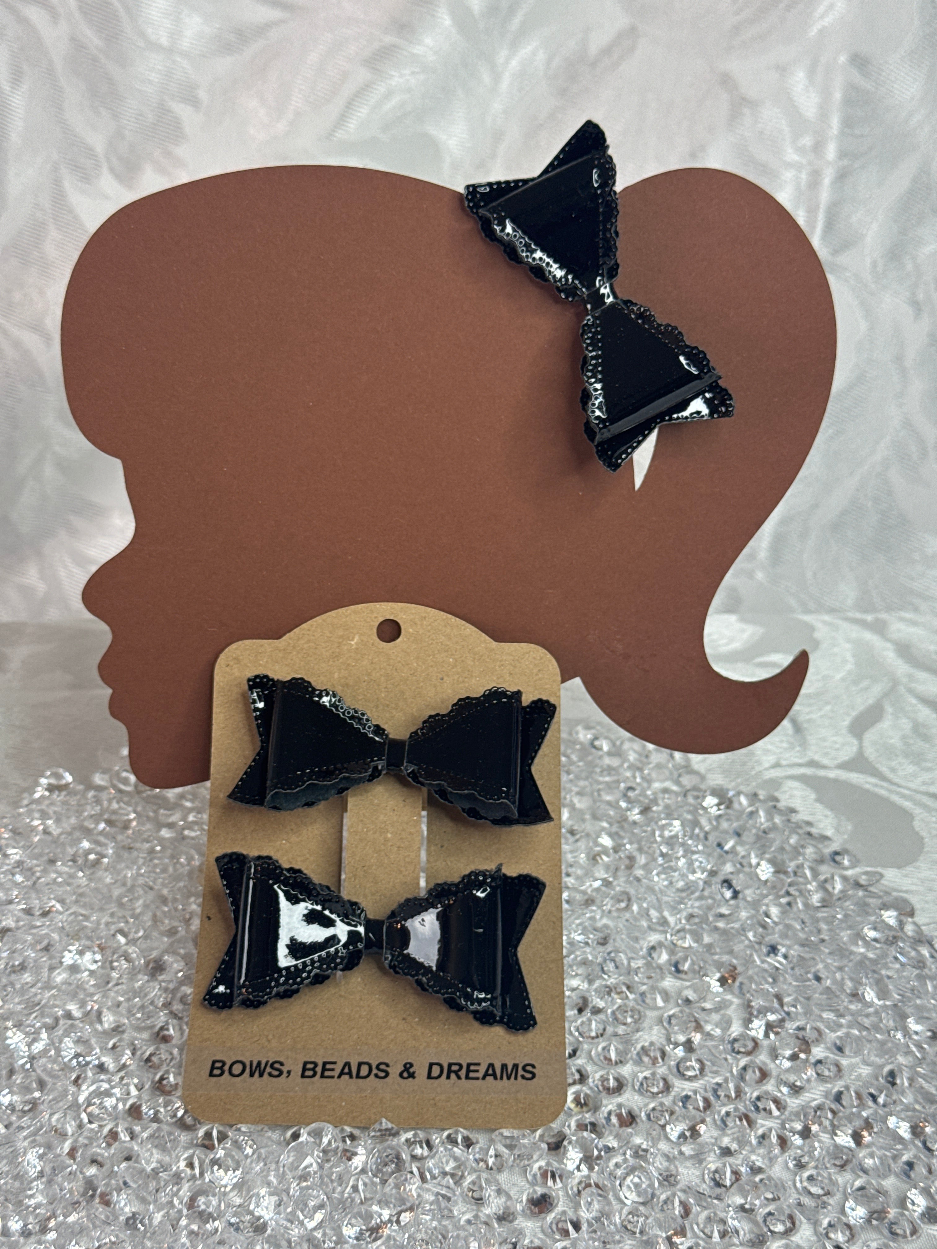 Midnight Vinyl Bow