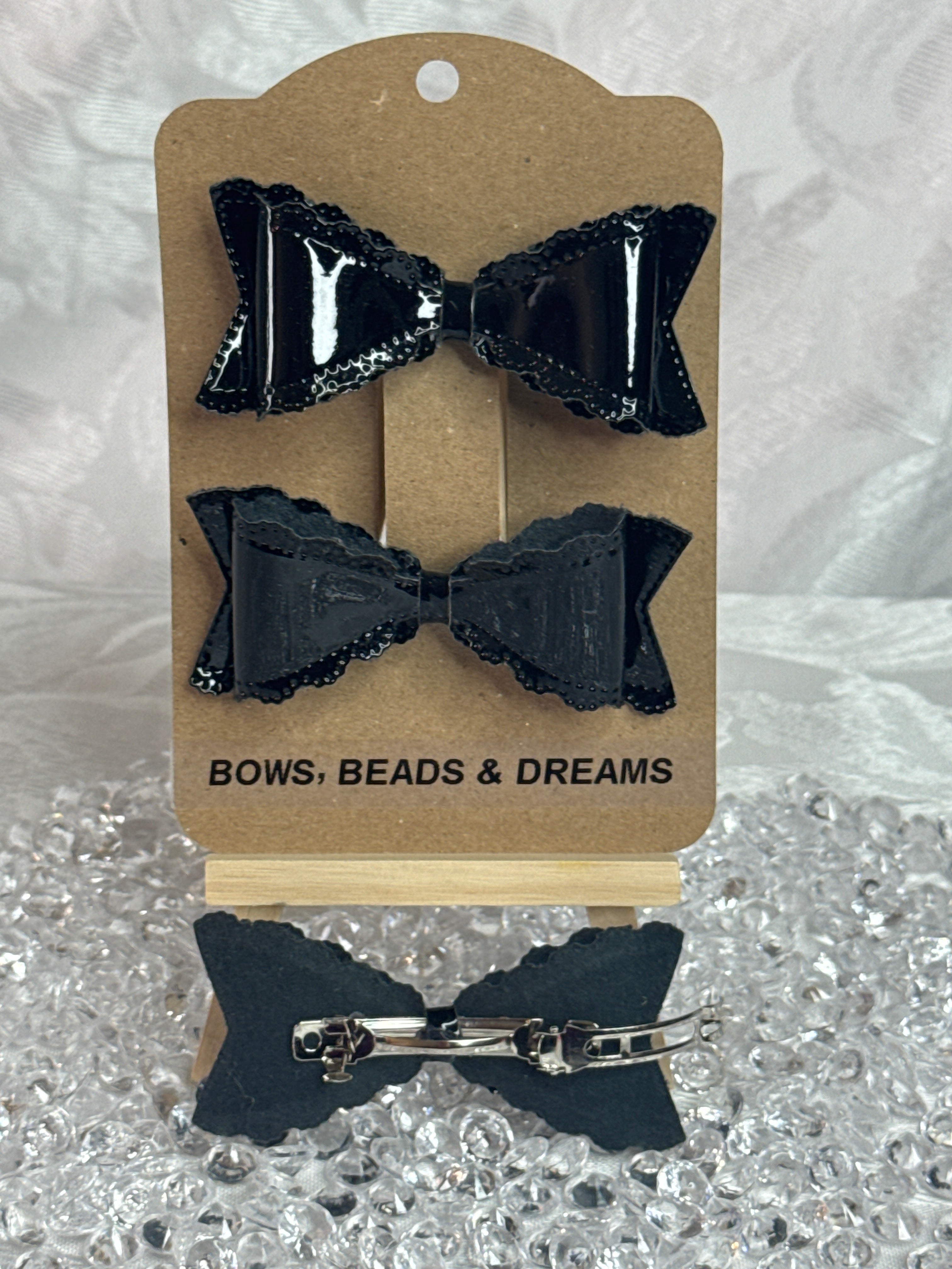 Midnight Vinyl Bow